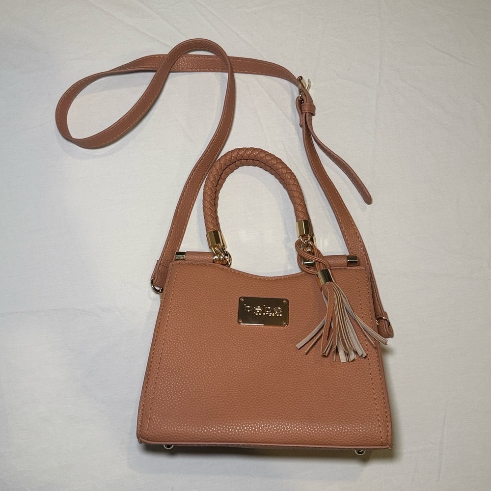 Bebe Los Angeles Dusty Rose Natalie Satchel HandBag Small EUC - Picture 2 of 16
